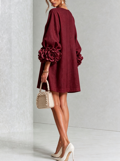 Laurent | Minivestido con estampado floral y cierre de botones