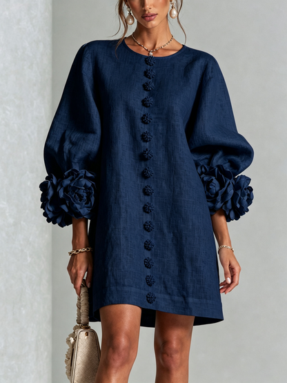 Laurent | Minivestido con estampado floral y cierre de botones
