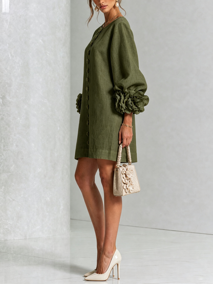 Laurent | Minivestido con estampado floral y cierre de botones