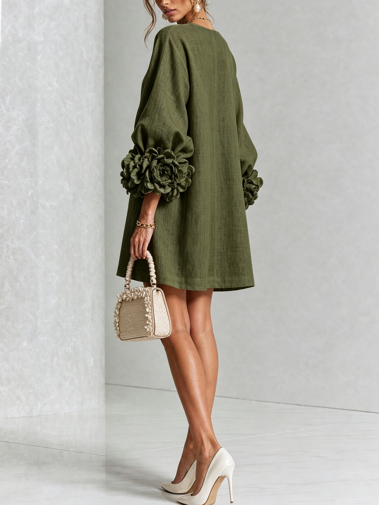 Laurent | Minivestido con estampado floral y cierre de botones