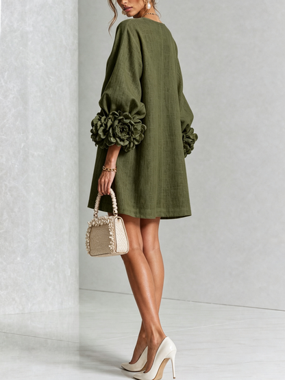 Laurent | Minivestido con estampado floral y cierre de botones