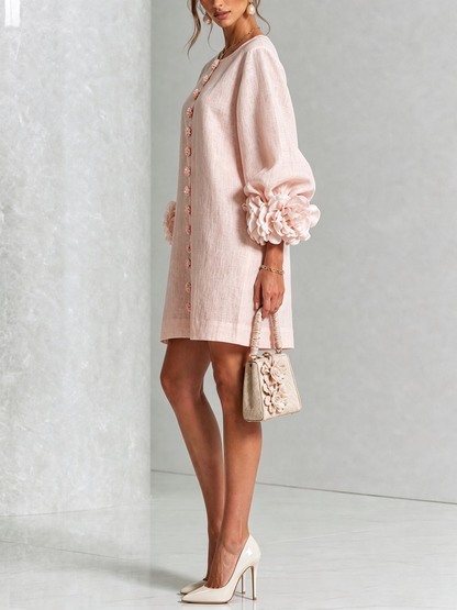 Laurent | Minivestido con estampado floral y cierre de botones