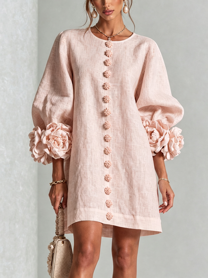Laurent | Minivestido con estampado floral y cierre de botones