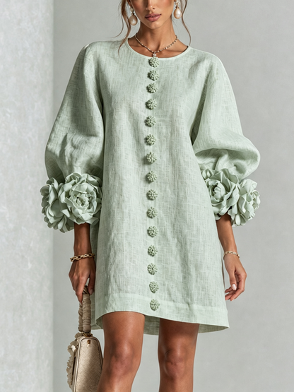 Laurent | Minivestido con estampado floral y cierre de botones