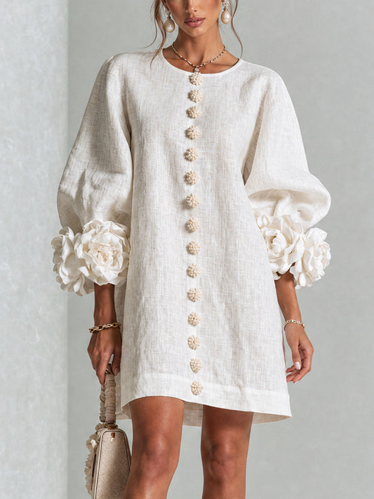 Laurent | Minivestido con estampado floral y cierre de botones