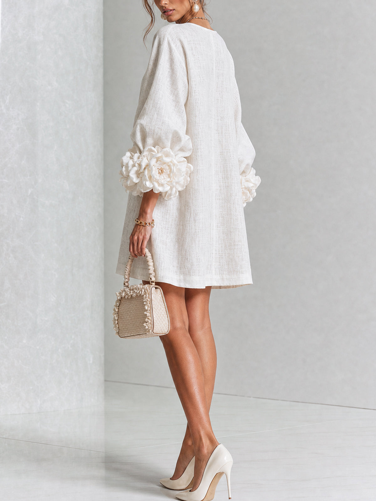 Laurent | Minivestido con estampado floral y cierre de botones