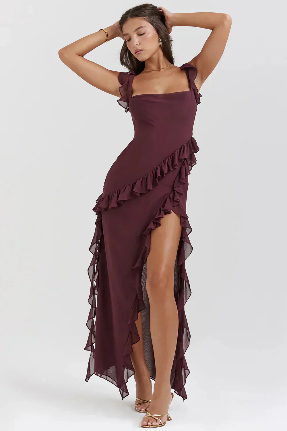 Laurent| Elegante vestido con piernas abiertas