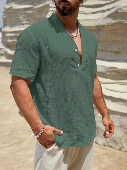 Laurent| Camisa elegante de verano con cuello alto