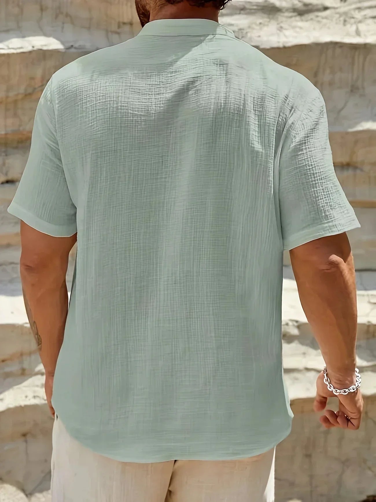 Laurent| Camisa elegante de verano con cuello alto