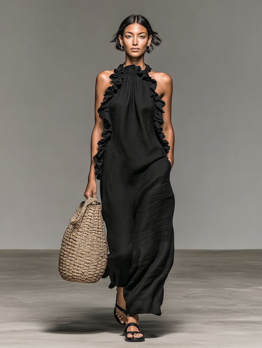Laurent | Vestido largo con bolsillos