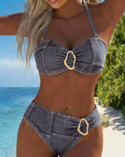 Laurent| Bikini de dos piezas con tirantes y hebilla metálica