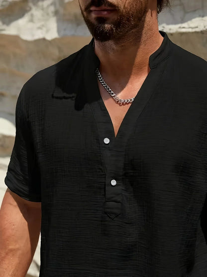Laurent| Camisa elegante de verano con cuello alto