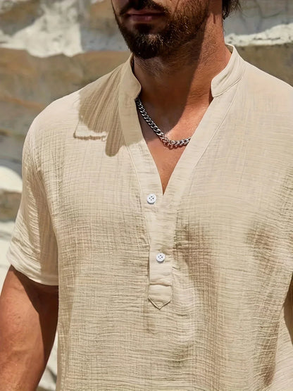 Laurent| Camisa elegante de verano con cuello alto
