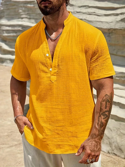 Laurent| Camisa elegante de verano con cuello alto