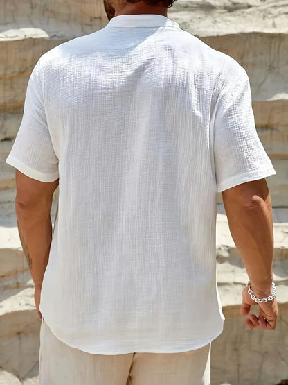 Laurent| Camisa elegante de verano con cuello alto