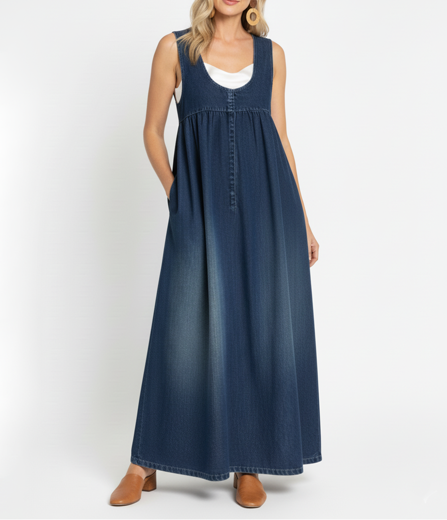 LAURENT & CO | KAREN: VESTIDO LARGO VAQUERO VINTAGE PARA MUJER