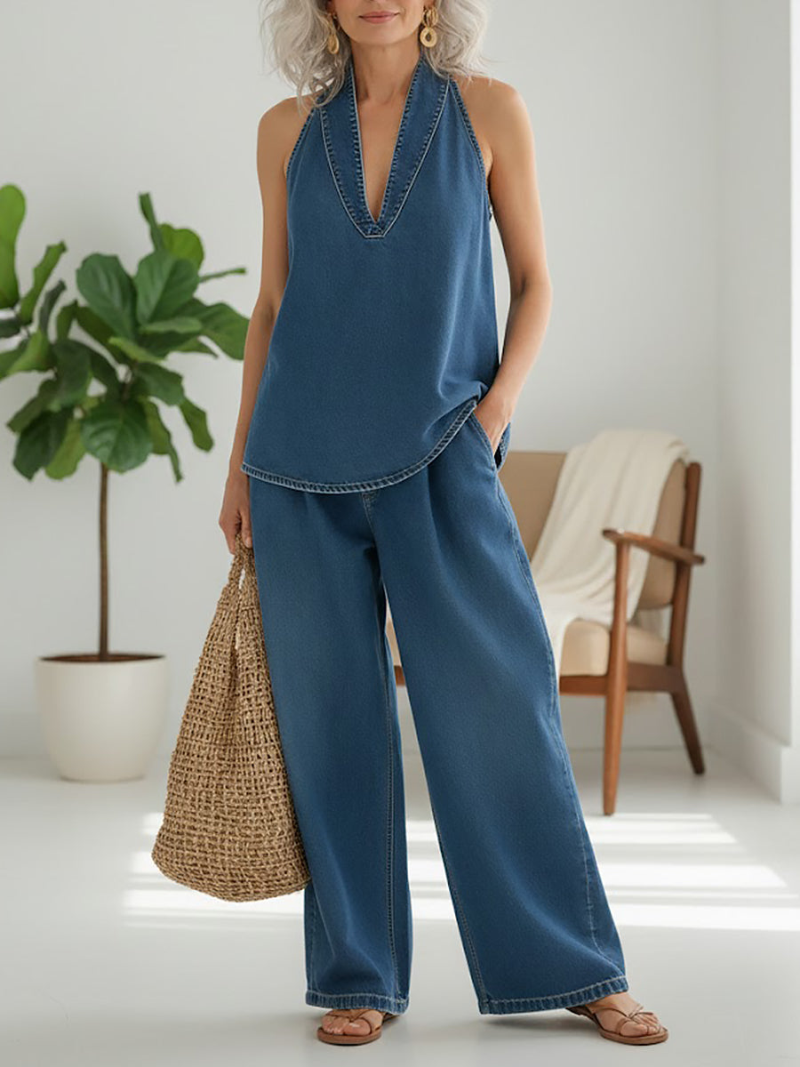 LAURENT & CO | IVY: CONJUNTO VAQUERO EFECTO VINTAGE PARA MUJER