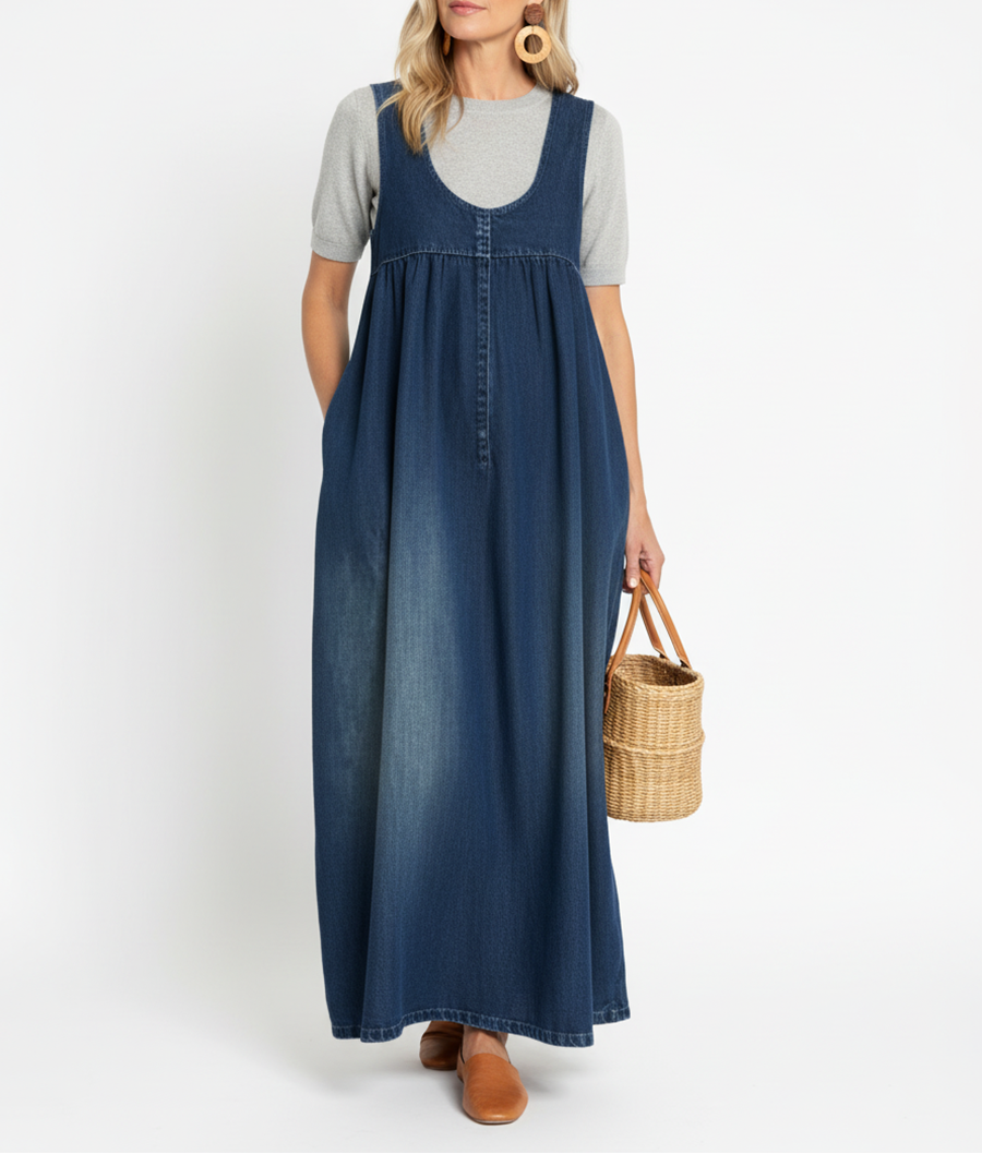 LAURENT & CO | KAREN: VESTIDO LARGO VAQUERO VINTAGE PARA MUJER